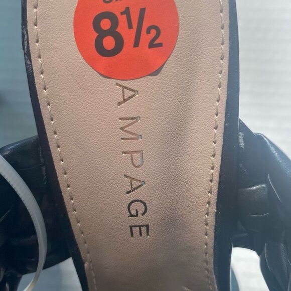 RAMPAGE Women’s Woven Heels Size 9 Black New With Defect Style EIRA03L Stiletto - Picture 9 of 11